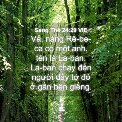 Picture 04 - Sáng Thế 24:29 VIE - Vả, nàng Rê-be-ca có một anh, tên là - Bible Verse Picture