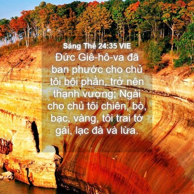 Picture 04 - Sáng Thế 24:35 VIE - Đức Giê-hô-va đã ban phước cho chủ - Bible Verse Picture