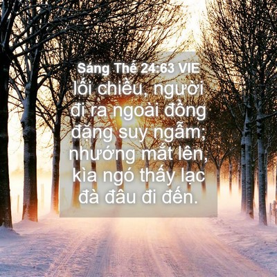 Picture 04 - Sáng Thế 24:63 VIE - lối chiều, người đi ra ngoài đồng - Bible Verse Picture
