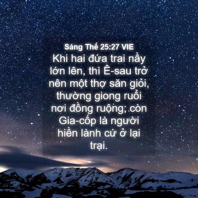 Picture 04 - Sáng Thế 25:27 VIE - Khi hai đứa trai nầy lớn lên, thì Ê-sau - Bible Verse Picture