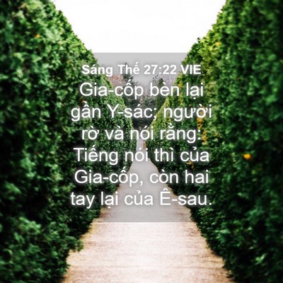 Picture 04 - Sáng Thế 27:22 VIE - Gia-cốp bèn lại gần Y-sác; người rờ - Bible Verse Picture