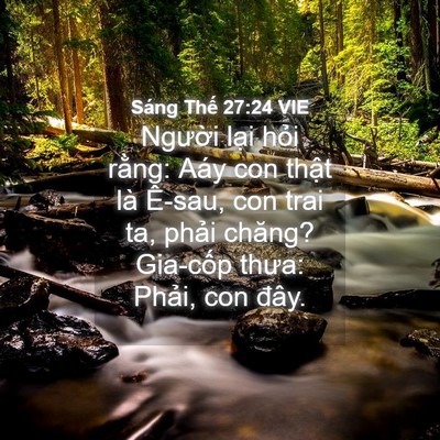 Picture 04 - Sáng Thế 27:24 VIE - Người lại hỏi rằng: Aáy con thật là - Bible Verse Picture