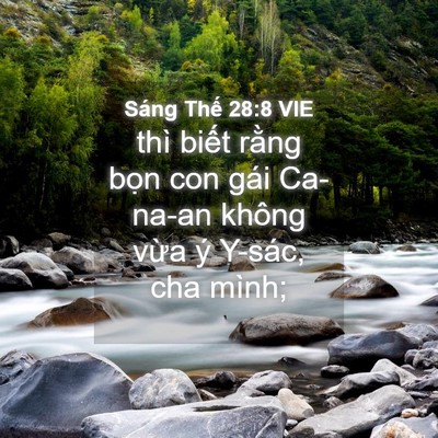 Picture 04 - Sáng Thế 28:8 VIE - thì biết rằng bọn con gái Ca-na-an không - Bible Verse Picture