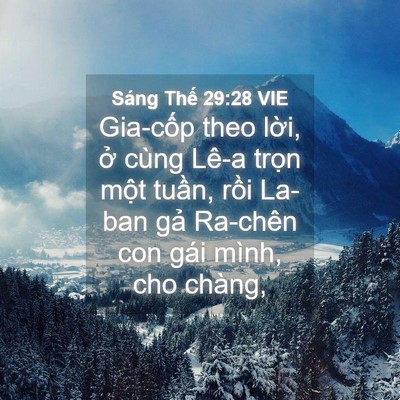 Picture 04 - Sáng Thế 29:28 VIE - Gia-cốp theo lời, ở cùng Lê-a trọn - Bible Verse Picture