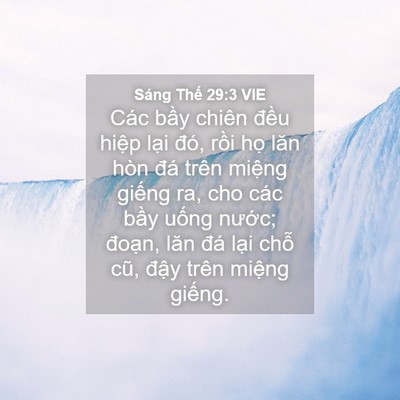 Picture 04 - Sáng Thế 29:3 VIE - Các bầy chiên đều hiệp lại đó, rồi - Bible Verse Picture