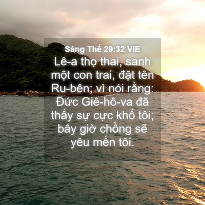 Picture 04 - Sáng Thế 29:32 VIE - Lê-a thọ thai, sanh một con trai, đặt - Bible Verse Picture
