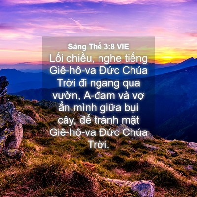 Picture 04 - Sáng Thế 3:8 VIE - Lối chiều, nghe tiếng Giê-hô-va Đức - Bible Verse Picture
