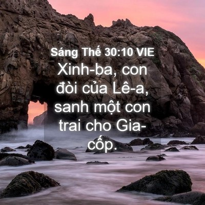 Picture 04 - Sáng Thế 30:10 VIE - Xinh-ba, con đòi của Lê-a, sanh một con - Bible Verse Picture