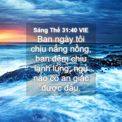 Picture 04 - Sáng Thế 31:40 VIE - Ban ngày tôi chịu nắng nồng, ban đêm - Bible Verse Picture