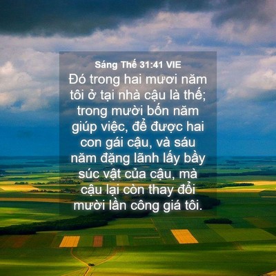 Picture 04 - Sáng Thế 31:41 VIE - Đó trong hai mươi năm tôi ở tại nhà - Bible Verse Picture