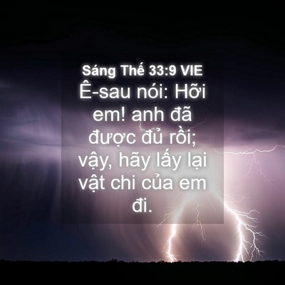 Picture 04 - Sáng Thế 33:9 VIE - Ê-sau nói: Hỡi em! anh đã được đủ - Bible Verse Picture