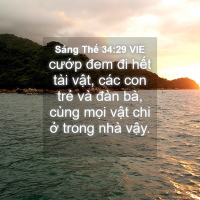 Picture 04 - Sáng Thế 34:29 VIE - cướp đem đi hết tài vật, các con trẻ - Bible Verse Picture