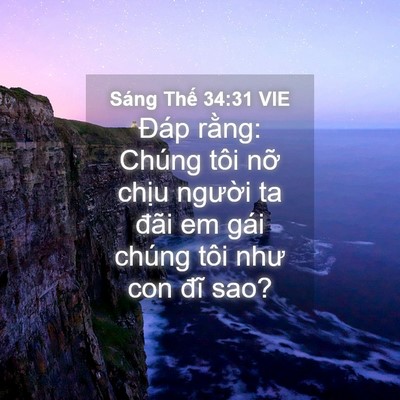 Picture 04 - Sáng Thế 34:31 VIE - Đáp rằng: Chúng tôi nỡ chịu người ta - Bible Verse Picture