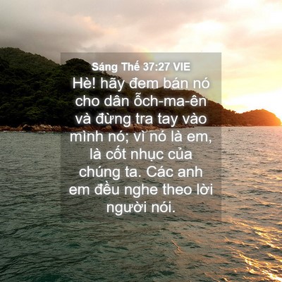 Picture 04 - Sáng Thế 37:27 VIE - Hè! hãy đem bán nó cho dân ỗch-ma-ên và - Bible Verse Picture