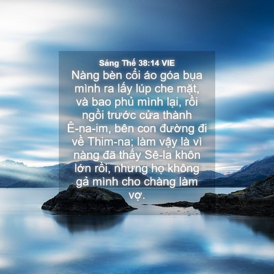 Picture 04 - Sáng Thế 38:14 VIE - Nàng bèn cổi áo góa bụa mình ra lấy - Bible Verse Picture