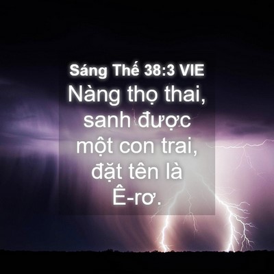 Picture 04 - Sáng Thế 38:3 VIE - Nàng thọ thai, sanh được một con trai, - Bible Verse Picture