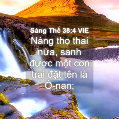 Picture 04 - Sáng Thế 38:4 VIE - Nàng thọ thai nữa, sanh được một con - Bible Verse Picture