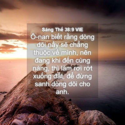 Picture 04 - Sáng Thế 38:9 VIE - Ô-nan biết rằng dòng dõi nầy sẽ - Bible Verse Picture