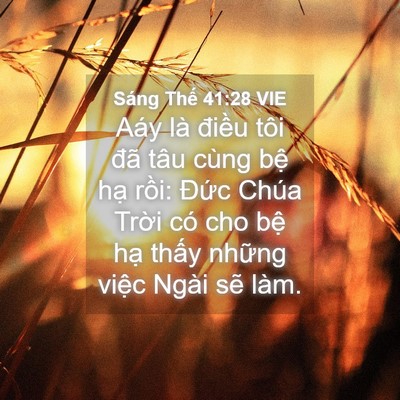 Picture 04 - Sáng Thế 41:28 VIE - Aáy là điều tôi đã tâu cùng bệ hạ - Bible Verse Picture