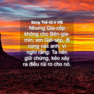 Picture 04 - Sáng Thế 42:4 VIE - Nhưng Gia-cốp không cho Bên-gia-min, em - Bible Verse Picture