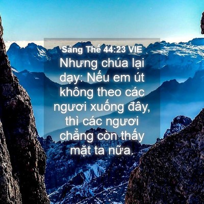Picture 04 - Sáng Thế 44:23 VIE - Nhưng chúa lại dạy: Nếu em út không - Bible Verse Picture