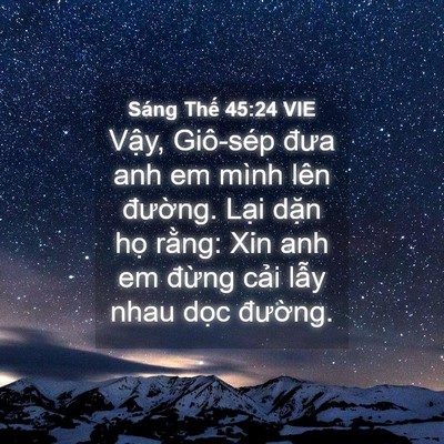 Picture 04 - Sáng Thế 45:24 VIE - Vậy, Giô-sép đưa anh em mình lên - Bible Verse Picture