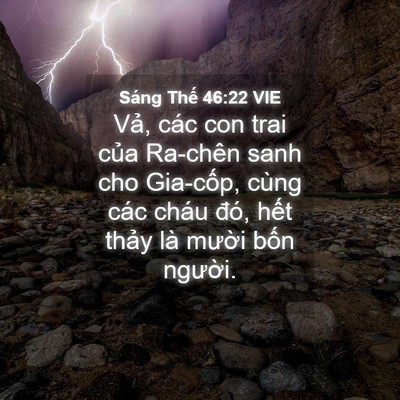 Picture 04 - Sáng Thế 46:22 VIE - Vả, các con trai của Ra-chên sanh cho - Bible Verse Picture