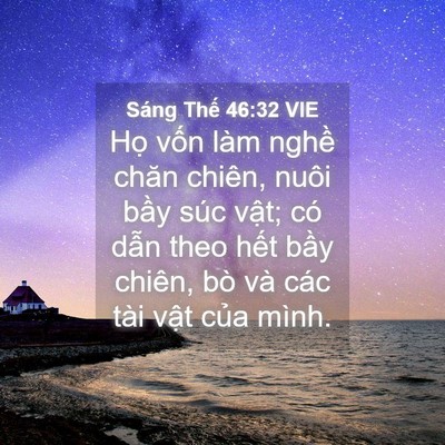 Picture 04 - Sáng Thế 46:32 VIE - Họ vốn làm nghề chăn chiên, nuôi bầy - Bible Verse Picture