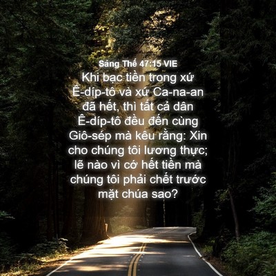 Picture 04 - Sáng Thế 47:15 VIE - Khi bạc tiền trong xứ Ê-díp-tô và xứ - Bible Verse Picture