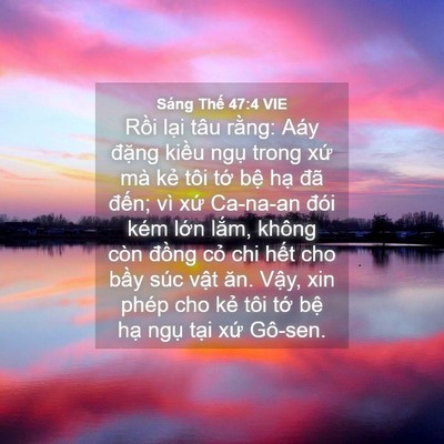 Picture 04 - Sáng Thế 47:4 VIE - Rồi lại tâu rằng: Aáy đặng kiều - Bible Verse Picture