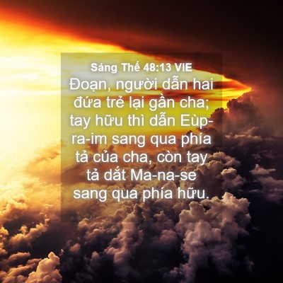 Picture 04 - Sáng Thế 48:13 VIE - Đoạn, người dẫn hai đứa trẻ lại - Bible Verse Picture