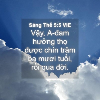 Picture 04 - Sáng Thế 5:5 VIE - Vậy, A-đam hưởng thọ được chín trăm - Bible Verse Picture