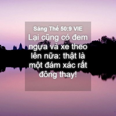 Picture 04 - Sáng Thế 50:9 VIE - Lại cũng có đem ngựa và xe theo lên - Bible Verse Picture