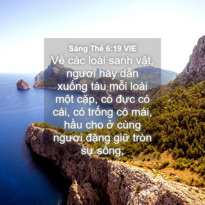 Picture 04 - Sáng Thế 6:19 VIE - Về các loài sanh vật, ngươi hãy dẫn - Bible Verse Picture