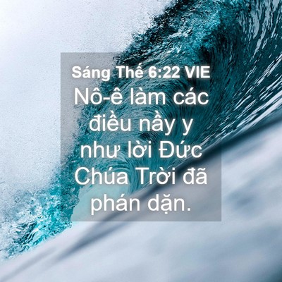 Picture 04 - Sáng Thế 6:22 VIE - Nô-ê làm các điều nầy y như lời - Bible Verse Picture