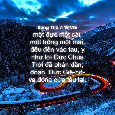 Picture 04 - Sáng Thế 7:16 VIE - một đực một cái, một trống một - Bible Verse Picture