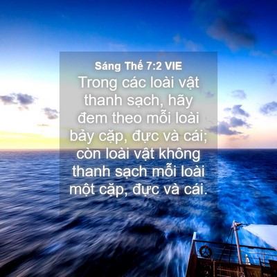 Picture 04 - Sáng Thế 7:2 VIE - Trong các loài vật thanh sạch, hãy đem - Bible Verse Picture