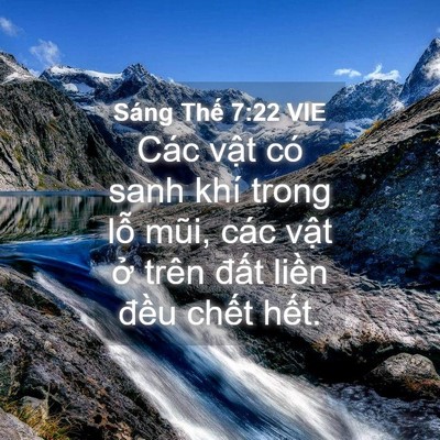 Picture 04 - Sáng Thế 7:22 VIE - Các vật có sanh khí trong lỗ mũi, các - Bible Verse Picture
