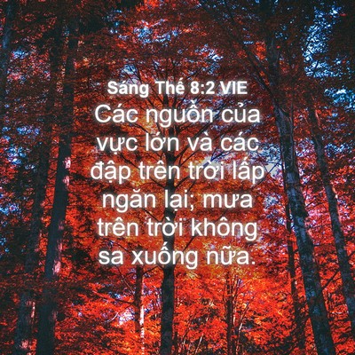 Picture 04 - Sáng Thế 8:2 VIE - Các nguồn của vực lớn và các đập - Bible Verse Picture