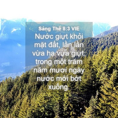 Picture 04 - Sáng Thế 8:3 VIE - Nước giựt khỏi mặt đất, lần lần - Bible Verse Picture