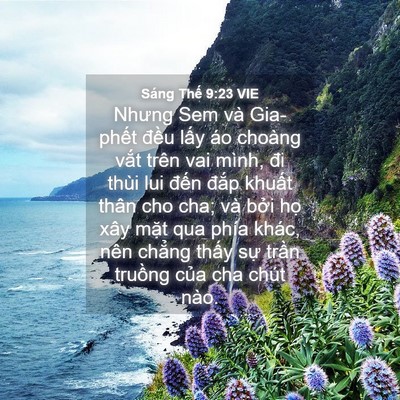 Picture 04 - Sáng Thế 9:23 VIE - Nhưng Sem và Gia-phết đều lấy áo - Bible Verse Picture