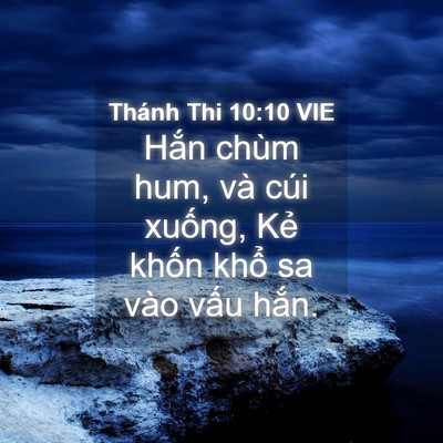 Picture 04 - Thánh Thi 10:10 VIE - Hắn chùm hum, và cúi xuống, Kẻ khốn - Bible Verse Picture