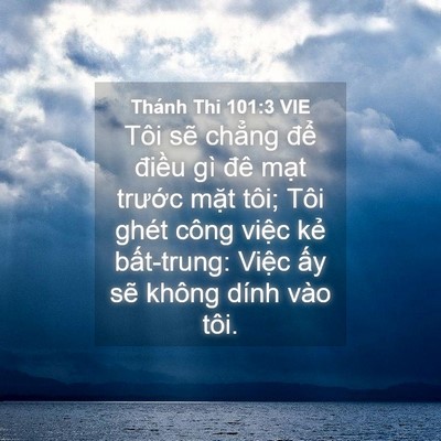 Picture 04 - Thánh Thi 101:3 VIE - Tôi sẽ chẳng để điều gì đê mạt - Bible Verse Picture