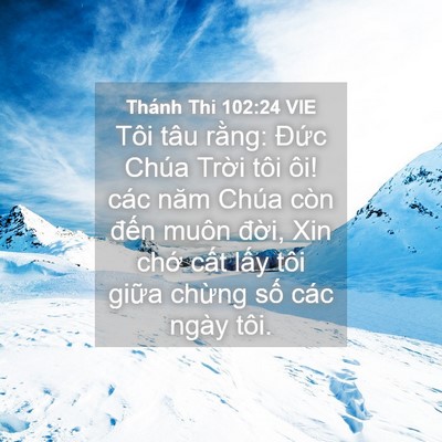 Picture 04 - Thánh Thi 102:24 VIE - Tôi tâu rằng: Đức Chúa Trời tôi ôi! - Bible Verse Picture