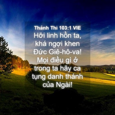 Picture 04 - Thánh Thi 103:1 VIE - Hỡi linh hồn ta, khá ngợi khen Đức - Bible Verse Picture