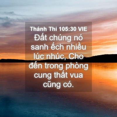 Picture 04 - Thánh Thi 105:30 VIE - Đất chúng nó sanh ếch nhiều lúc nhúc, - Bible Verse Picture