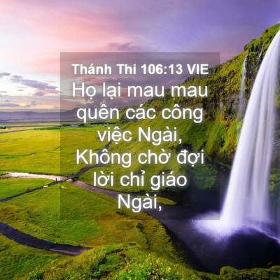 Picture 04 - Thánh Thi 106:13 VIE - Họ lại mau mau quên các công việc Ngài, - Bible Verse Picture