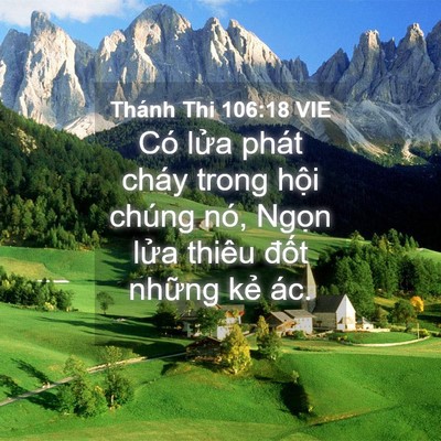 Picture 04 - Thánh Thi 106:18 VIE - Có lửa phát cháy trong hội chúng nó, - Bible Verse Picture