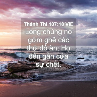 Picture 04 - Thánh Thi 107:18 VIE - Lòng chúng nó gớm ghê các thứ đồ ăn; - Bible Verse Picture