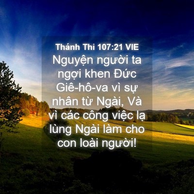 Picture 04 - Thánh Thi 107:21 VIE - Nguyện người ta ngợi khen Đức - Bible Verse Picture
